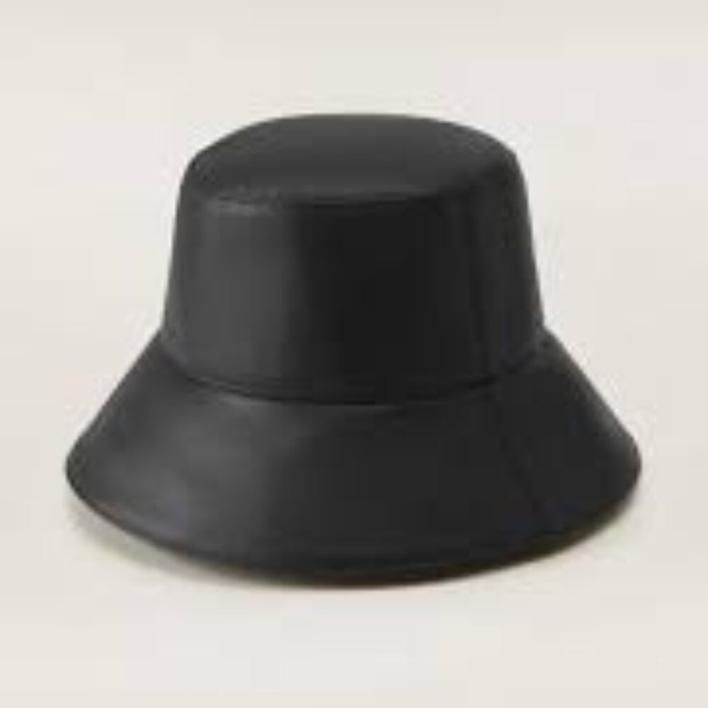 Black Leather Bucket Hat Women XXL‎ American Hat Makers